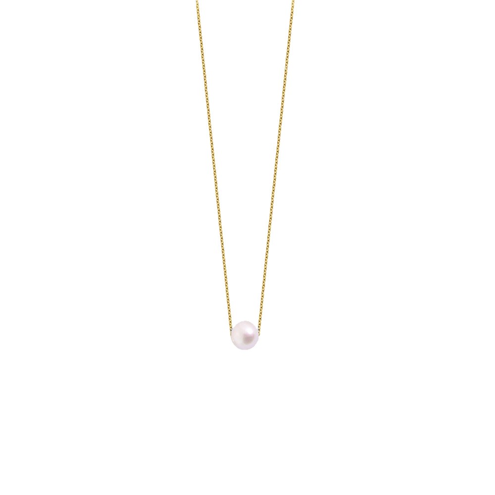 Collier Claverin Simply Pearly en or jaune et perle blanche - SOLDAT PL