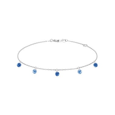 Bracelet La Brune et La Blonde Confetti Bleu en or blanc et 5 saphirs bleus 0,65 carat