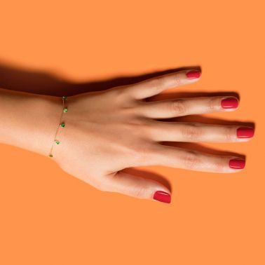 Bracelet La Brune et La Blonde Confetti Vert en or jaune et 5 tsavorites 0,65 carat