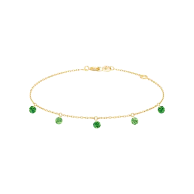 Bracelet La Brune et La Blonde Confetti Vert en or jaune et 5 tsavorites 0,65 carat