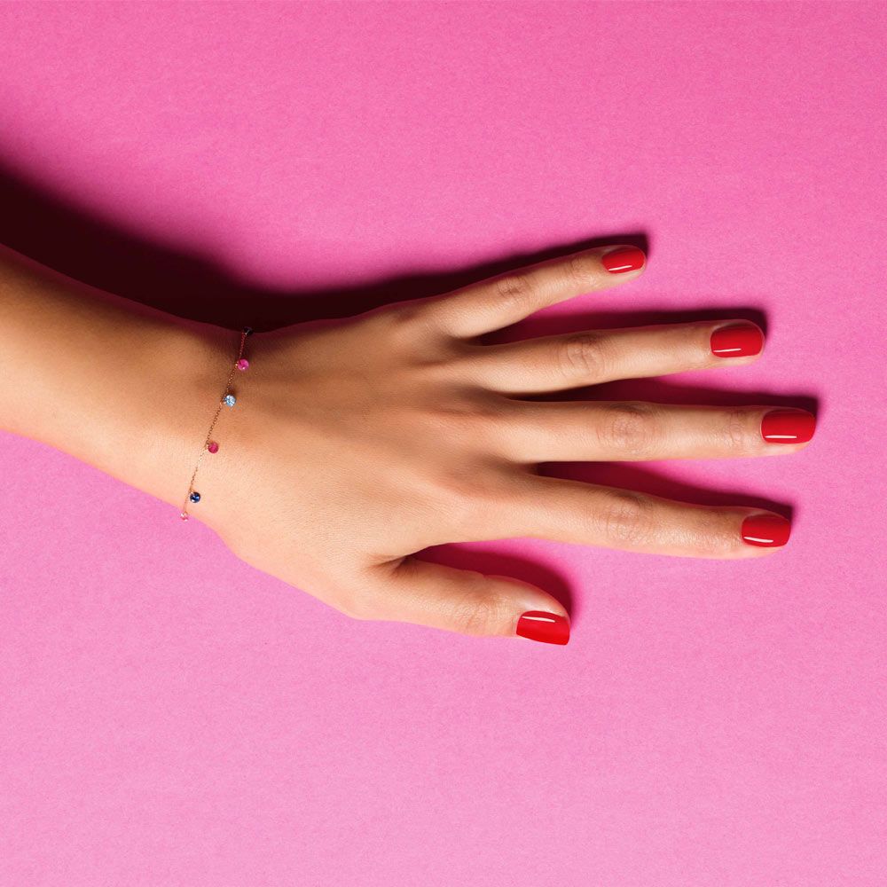 Bracelet La Brune et La Blonde Confetti Venise en or rose et 7 pierres précieuses 0,90 carat