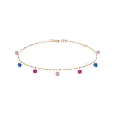 Bracelet La Brune et La Blonde Confetti Venise en or rose et 7 pierres précieuses 0,90 carat