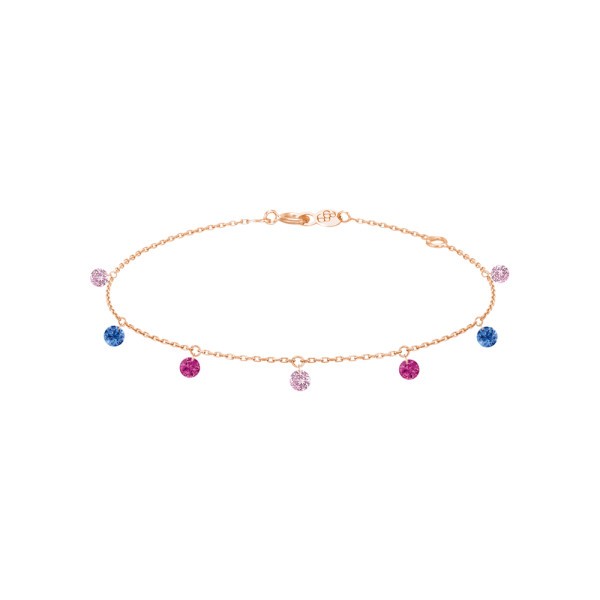 Bracelet La Brune et La Blonde Confetti Venise en or rose et 7 pierres précieuses 0,90 carat