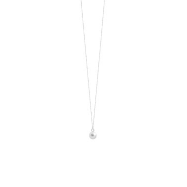 Sautoir Claverin Simply Pearly en or blanc et perle blanche - SOLDAT