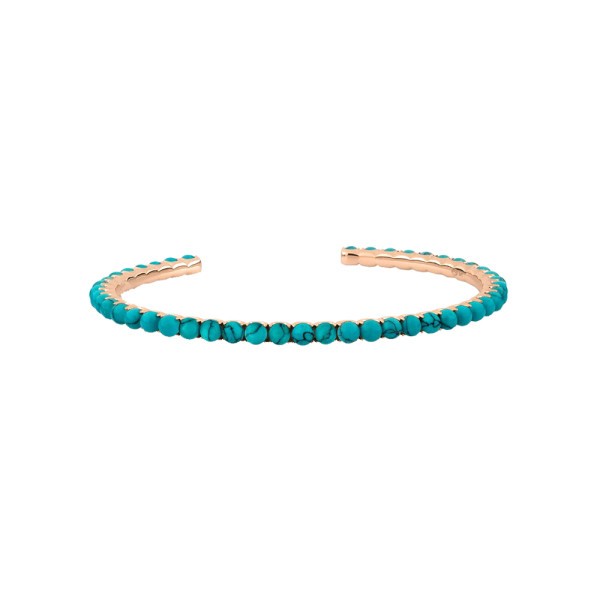 Jonc Ginette NY Maria en or rose et turquoise