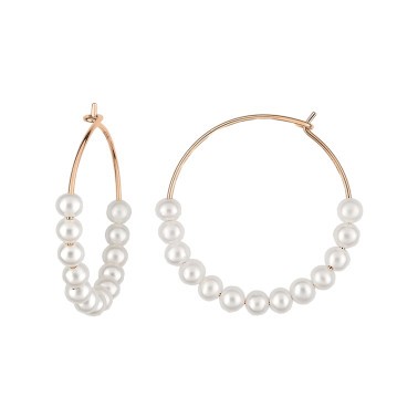 Créoles Ginette NY Maria en or rose et perle