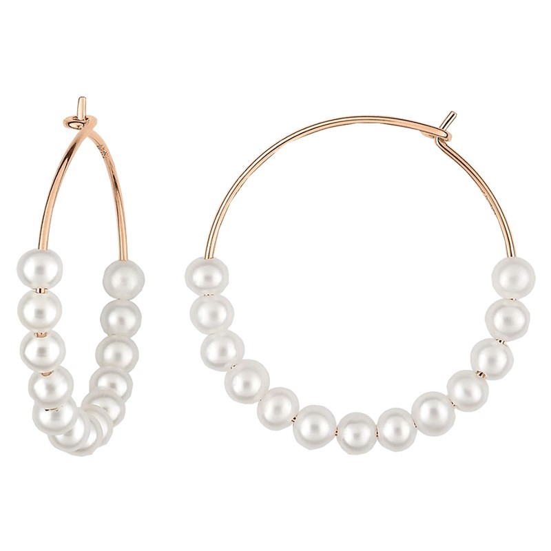 Créoles Ginette NY Maria en or rose et perle