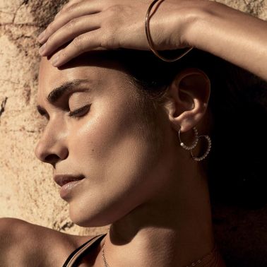 Créoles Ginette NY Maria en or rose et perle