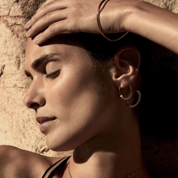 Créoles Ginette NY Maria en or rose et perle