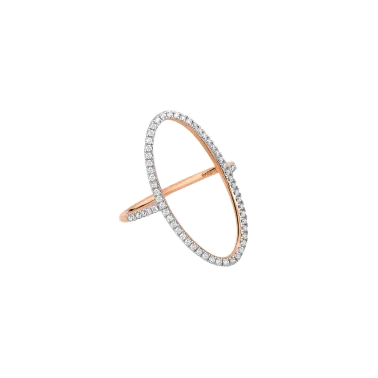 Bague Ginette NY Ellipse en or rose et diamants