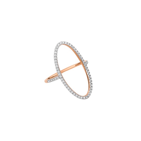 Bague Ginette NY Ellipse en or rose et diamants