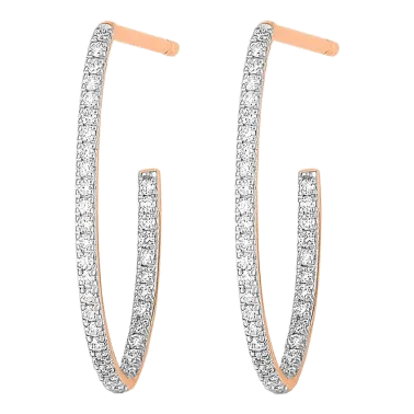 Créoles Ginette NY Ellipse en or rose et diamants
