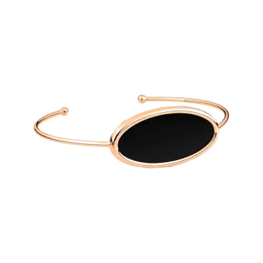 Jonc Ginette NY Ellipse en or rose et onyx