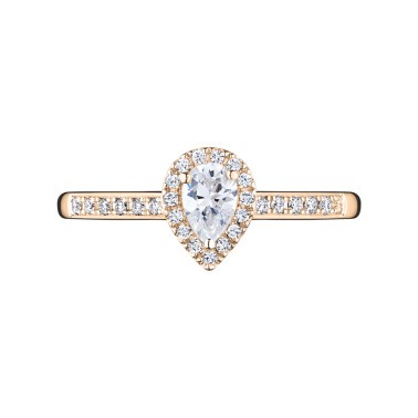 Solitaire Lepage Marcel en or rose et diamant taille poire LE17DR