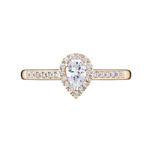 Solitaire Lepage Marcel en or rose et diamant taille poire LE17DR