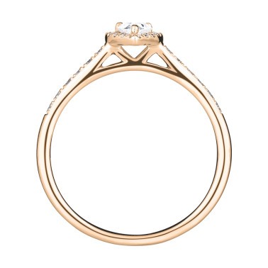 Solitaire Lepage Marcel en or rose et diamant taille poire LE17DR
