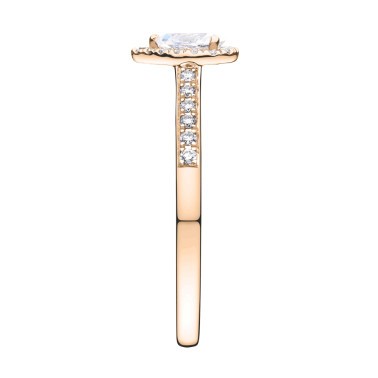 Solitaire Lepage Marcel en or rose et diamant taille poire LE17DR