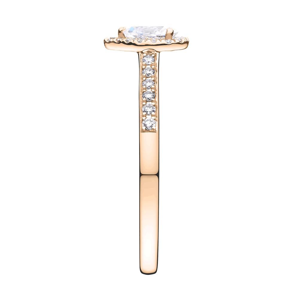 Solitaire Lepage Marcel en or rose et diamant taille poire LE17DR