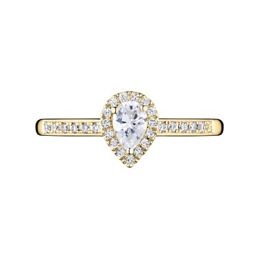 Solitaire Lepage Marcel en or jaune et diamant taille poire LE17DJ
