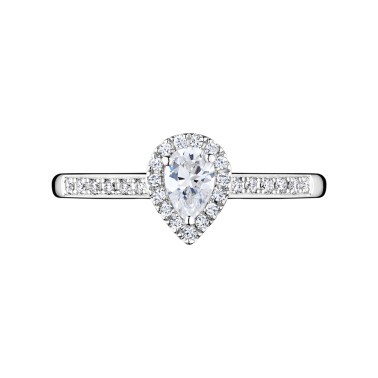 Solitaire Lepage Marcel en or blanc et diamant taille poire LE17DG