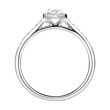 Solitaire Lepage Marcel en or blanc et diamant taille poire LE17DG