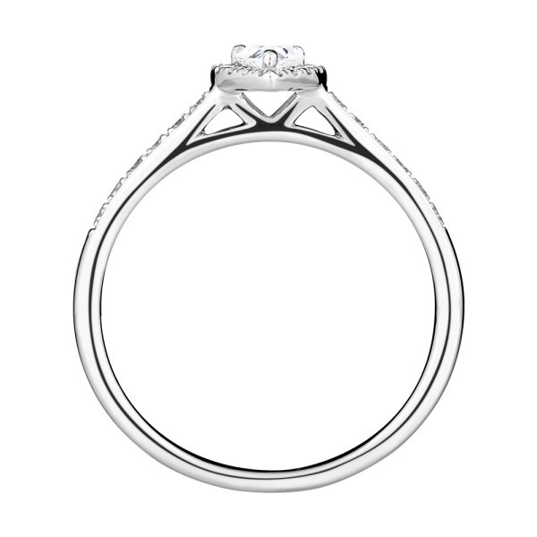 Solitaire Lepage Marcel en or blanc et diamant taille poire