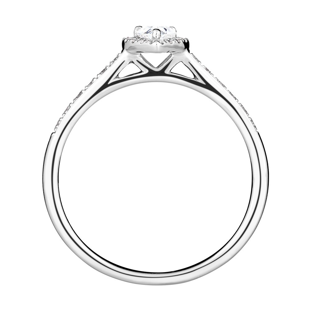 Solitaire Lepage Marcel en or blanc et diamant taille poire LE17DG