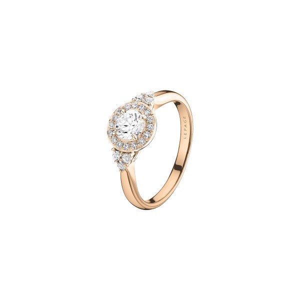 Solitaire Lepage Pompadour en or rose et diamants