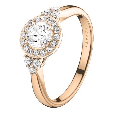 Solitaire Lepage Pompadour en or rose et diamants