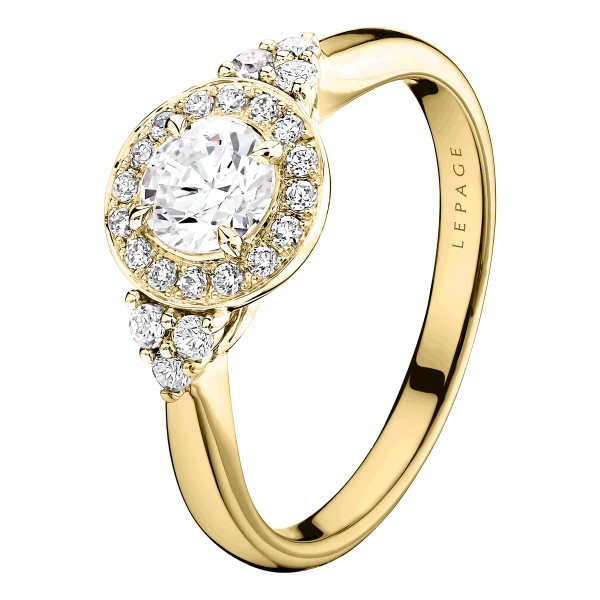 Solitaire Lepage Pompadour en or jaune et diamants