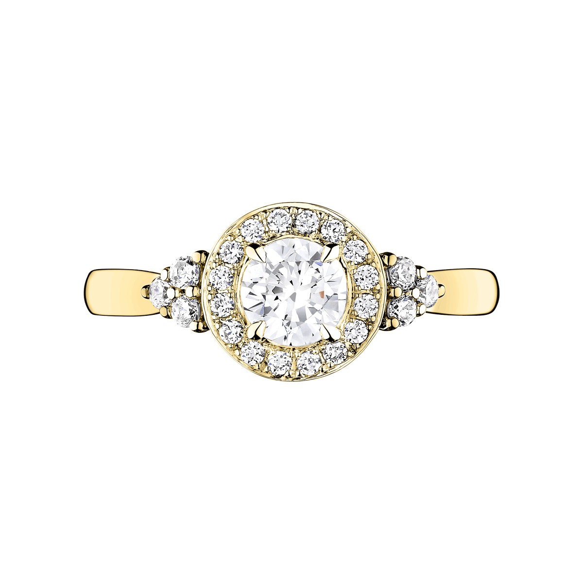 Solitaire Lepage Pompadour en or jaune et diamants