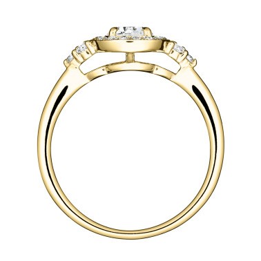 Solitaire Lepage Pompadour en or jaune et diamants