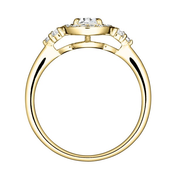 Solitaire Lepage Pompadour en or jaune et diamants