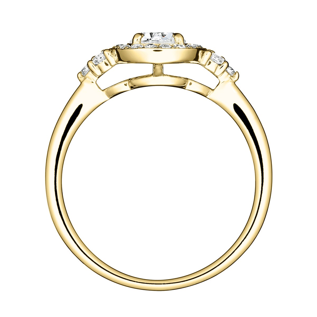 Solitaire Lepage Pompadour en or jaune et diamants