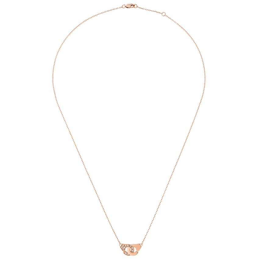 Collier dinh van Menottes R8 en or rose et diamants