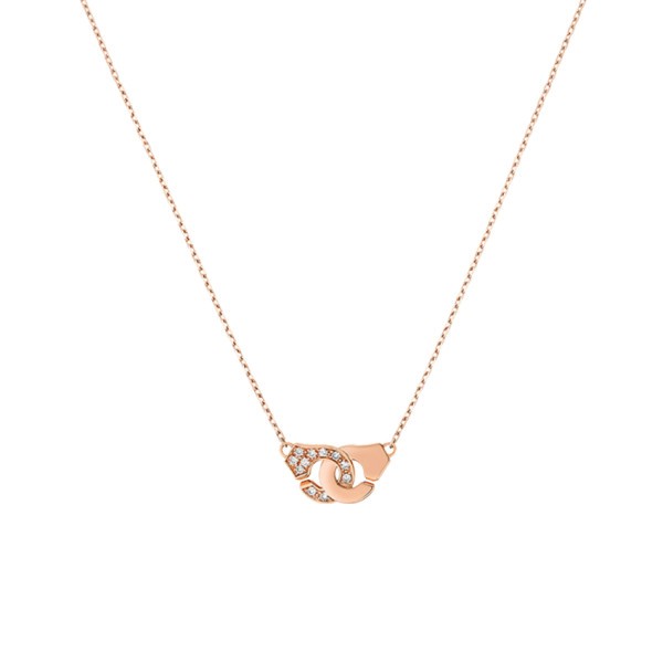 Collier dinh van Menottes R8 en or rose et diamants