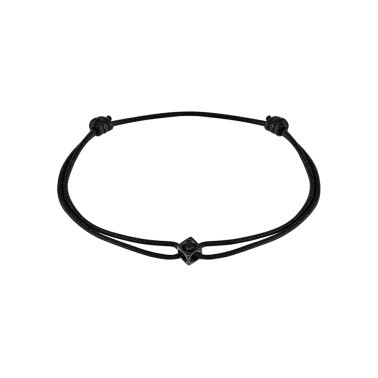 Bracelet dinh van Le Cube Diamant en titane noir et diamant sur cordon