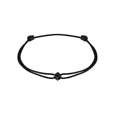 Bracelet dinh van Le Cube Diamant en titane noir et diamant sur cordon