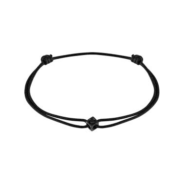 Bracelet dinh van Le Cube Diamant en titane noir et diamant sur cordon