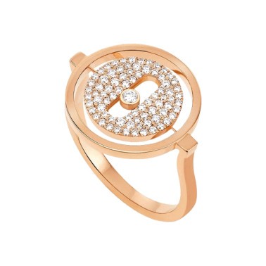 Bague Messika Lucky Move petit modèle pavée en or rose et diamants