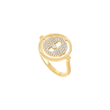 Bague Messika Lucky Move petit modèle pavée en or jaune et diamants