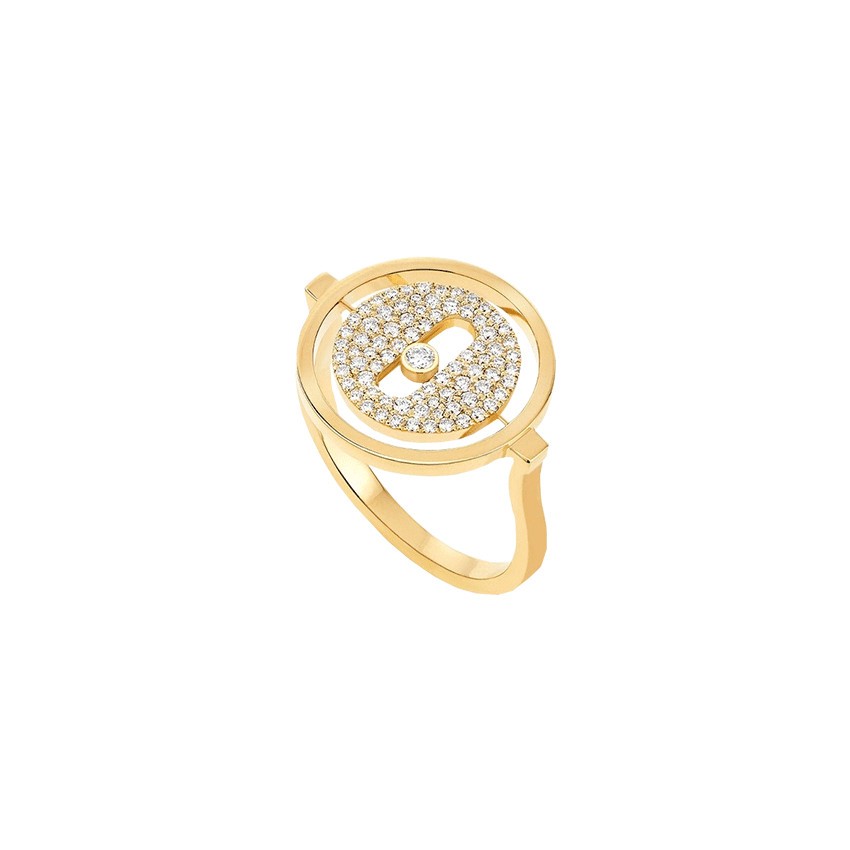 Bague Messika Lucky Move petit modèle pavée en or jaune et diamants