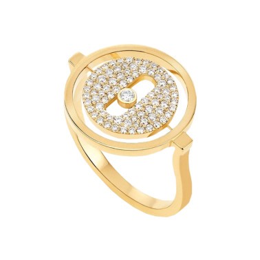 Bague Messika Lucky Move petit modèle pavée en or jaune et diamants
