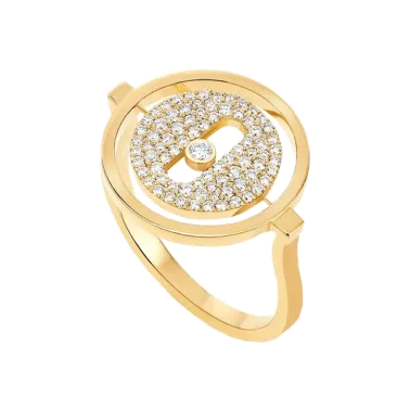 Bague Messika Lucky Move petit modèle pavée en or jaune et diamants