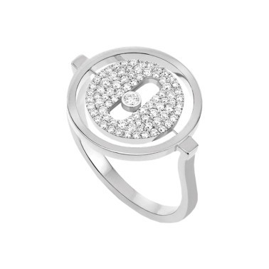 Bague Messika Lucky Move petit modèle pavée en or blanc et diamants