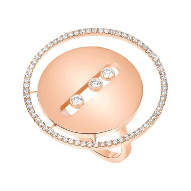Bague Messika Lucky Move grand modèle en or rose et diamants