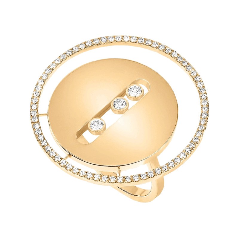 Bague Messika Lucky Move grand modèle en or jaune et diamants
