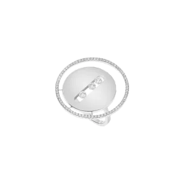 Bague Messika Lucky Move grand modèle en or blanc et diamants