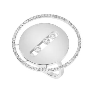 Bague Messika Lucky Move grand modèle en or blanc et diamants