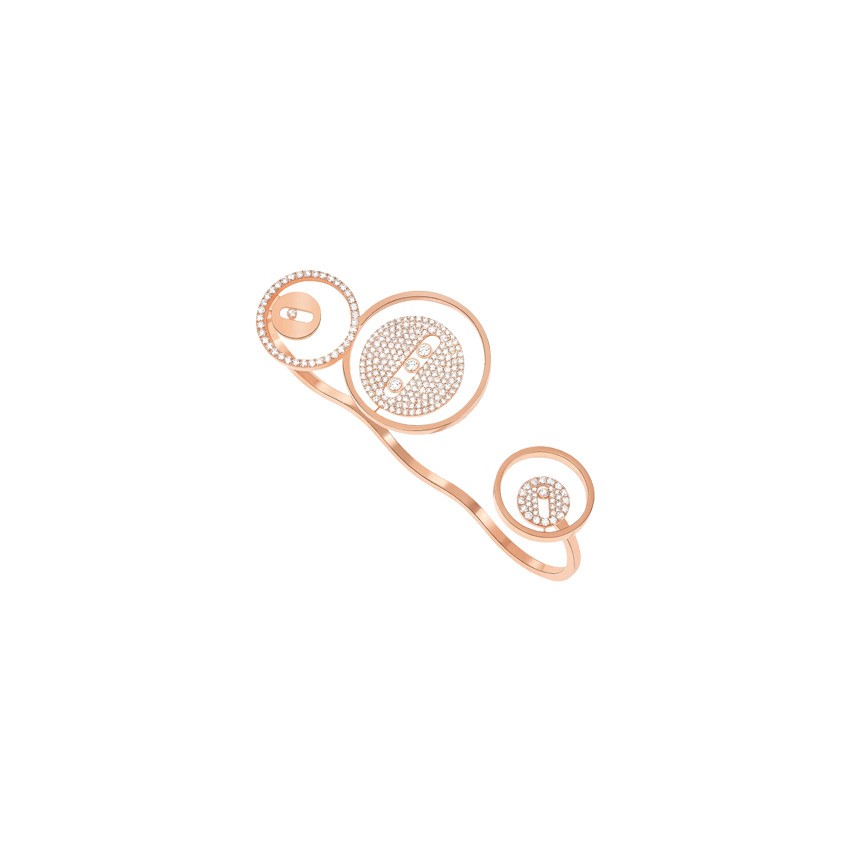 Bague Messika Lucky Move 3 doigts en or rose et diamants